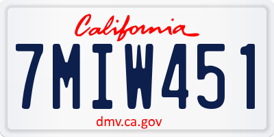 CA license plate 7MIW451