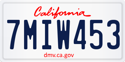 CA license plate 7MIW453