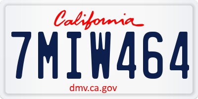 CA license plate 7MIW464