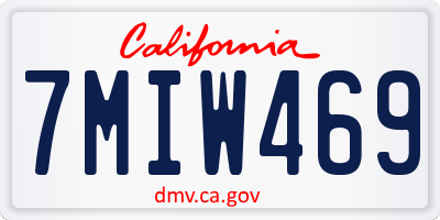 CA license plate 7MIW469