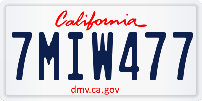 CA license plate 7MIW477