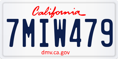 CA license plate 7MIW479