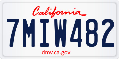 CA license plate 7MIW482