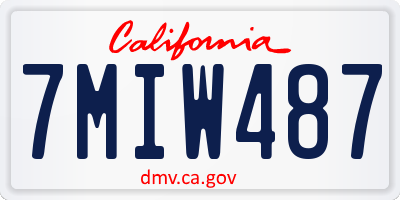 CA license plate 7MIW487