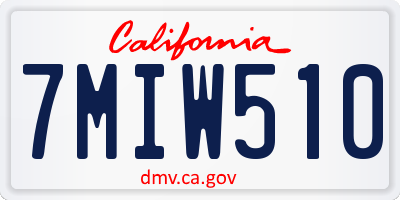 CA license plate 7MIW510