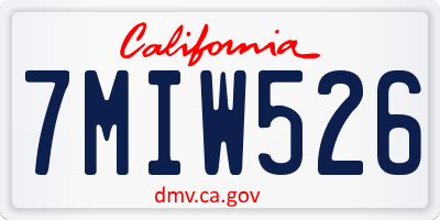 CA license plate 7MIW526