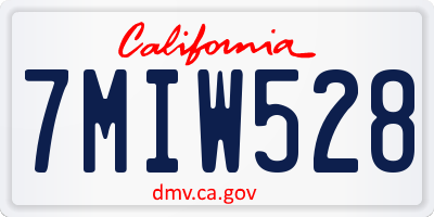 CA license plate 7MIW528