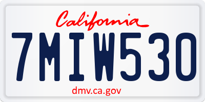 CA license plate 7MIW530