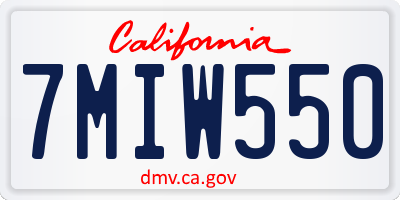 CA license plate 7MIW550