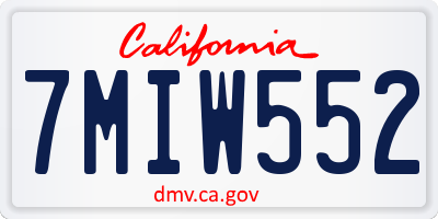 CA license plate 7MIW552