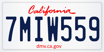 CA license plate 7MIW559
