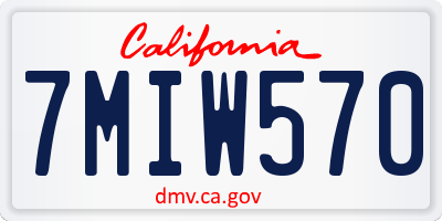 CA license plate 7MIW570