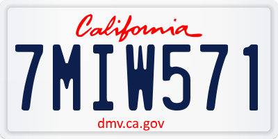 CA license plate 7MIW571