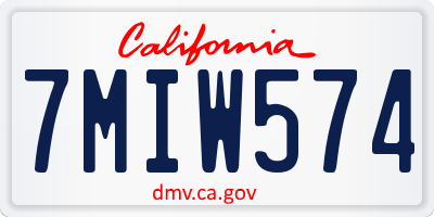 CA license plate 7MIW574