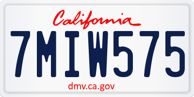 CA license plate 7MIW575