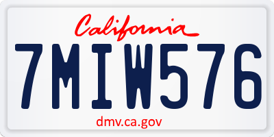 CA license plate 7MIW576