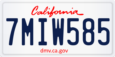 CA license plate 7MIW585