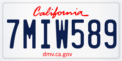 CA license plate 7MIW589