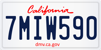 CA license plate 7MIW590