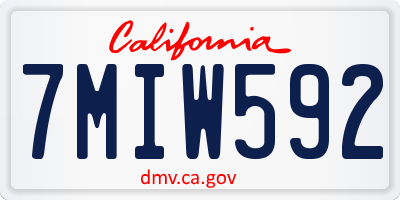 CA license plate 7MIW592