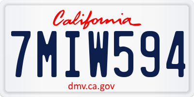 CA license plate 7MIW594