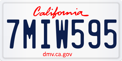 CA license plate 7MIW595