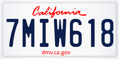 CA license plate 7MIW618