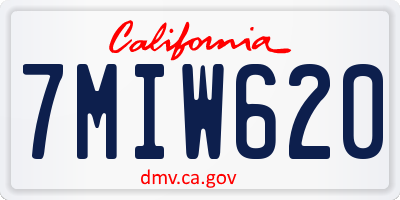 CA license plate 7MIW620