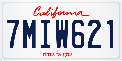 CA license plate 7MIW621