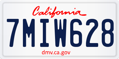 CA license plate 7MIW628