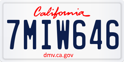 CA license plate 7MIW646