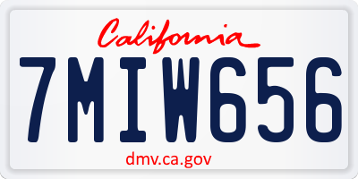 CA license plate 7MIW656
