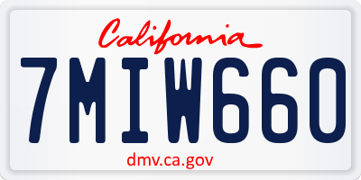 CA license plate 7MIW660