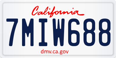 CA license plate 7MIW688
