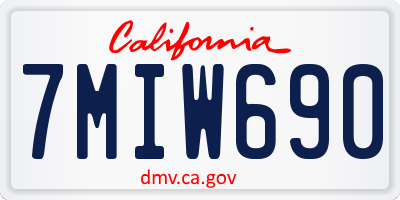 CA license plate 7MIW690