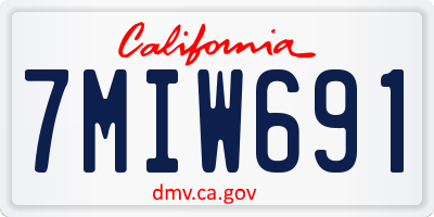 CA license plate 7MIW691