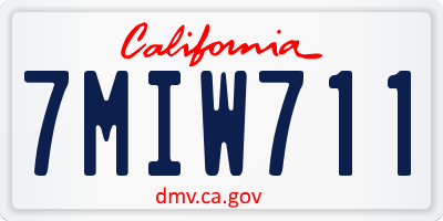 CA license plate 7MIW711