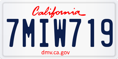 CA license plate 7MIW719