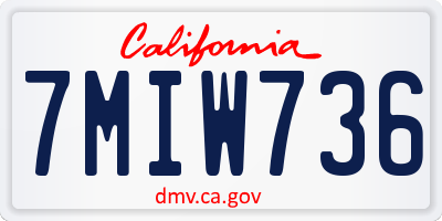 CA license plate 7MIW736