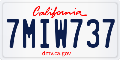CA license plate 7MIW737