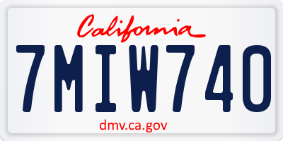 CA license plate 7MIW740