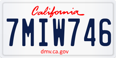 CA license plate 7MIW746