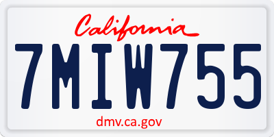 CA license plate 7MIW755