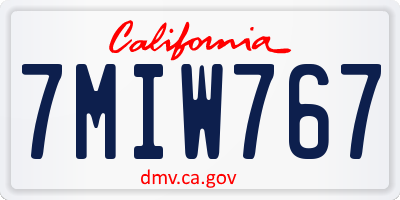 CA license plate 7MIW767