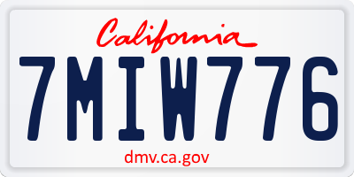CA license plate 7MIW776