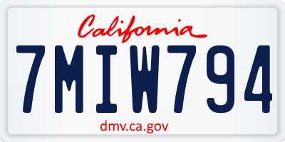 CA license plate 7MIW794