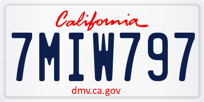 CA license plate 7MIW797