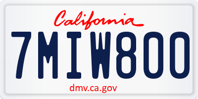 CA license plate 7MIW800