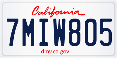 CA license plate 7MIW805