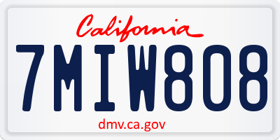 CA license plate 7MIW808